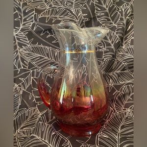 Vintage Rose Glow Blendo Glass Pitcher - Scratches to Coloring
